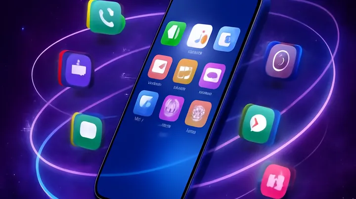 8444 BAT COM Sleek smartphone floating in space